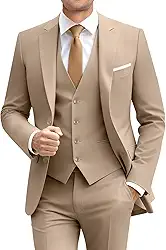 Conjunto de terno masculino liso com dois botões para casamento, formal, negócios, conjunto de 3 peças, blazer e calça