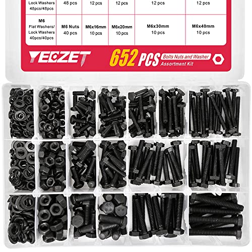 Yeezet 163 Set M4 M5 M6 Heavy Duty Bolts And Nuts Assortment Kit Alloy Steel Grade 8.8 Includes 13 Most Common Sizes #TOP2