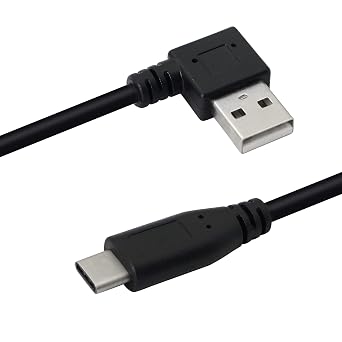 90 Degree USB Adapter Cable Right Angle USB 2.0 Type-A Male to USB 2.0 Type-C Male Fast Charge and Data Sync Cable 25cm
