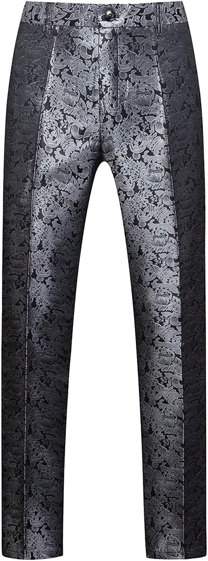 KUDORO Mens Suits Slim Fit 3 Piece Tuxedo Suit Set for Prom Wedding Party Paisley Jacket Vest Pants Homecoming Outfit - Image 4