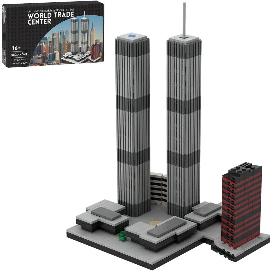 KAROYD Architecture 1/2000 World Trade Center (1973-2001) Building Kit, Micro Archit Series Building Set (982PCS), 20S13PEY6531K310JXK156