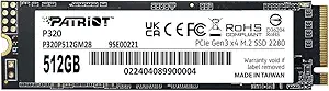 Patriot Memory P320 512GB Internal SSD - NVMe PCIe Gen 3x4 - M.2 2280 - Solid State Drive - P320P512GM28