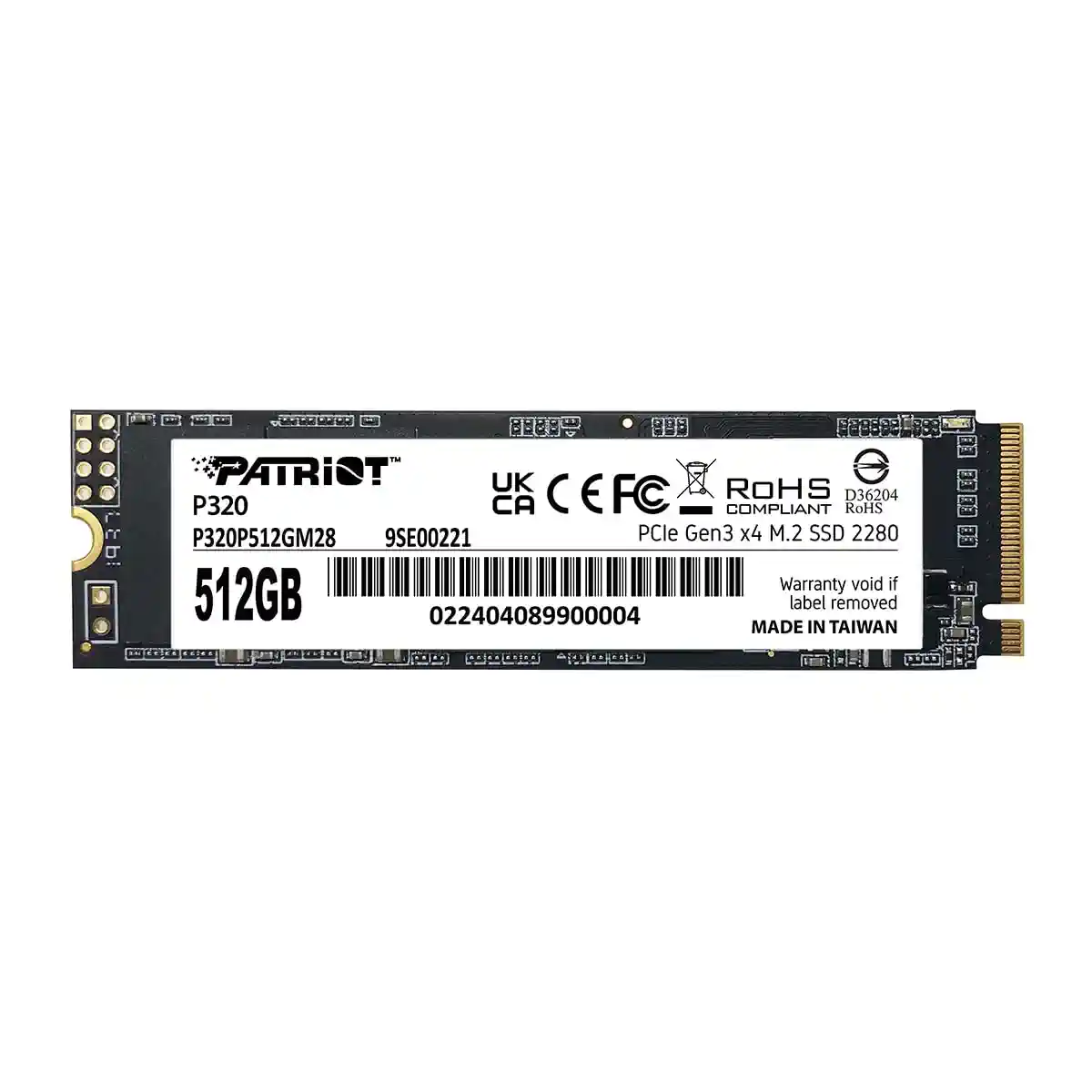 Patriot P320 512GB Interne SSD - NVMe PCIe Gen 3x4 - M.2 2280 - Solid State Drive - P320P512GM28