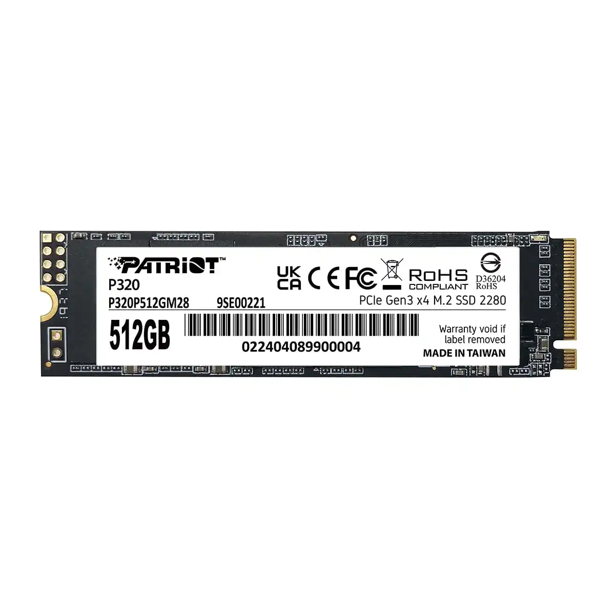 Patriot P320 512GB Interne SSD - NVMe PCIe Gen 3x4 - M.2 2280 - Solid State Drive - P320P512GM28