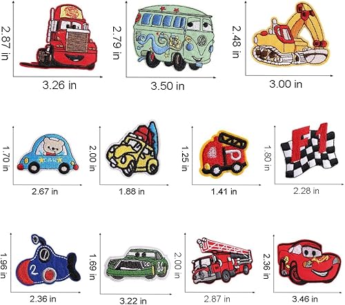 Miniatura 3 de 11 parches de automóvil termoadhesivos para niños parches de bordado de automóvil para niños parches para ropa chaquetas bolsa de sombrero