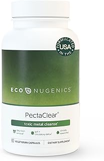 EcoNugenics PectaClear Detox Supplement for Toxic Metal Cleanse – Naturally & Safely Eliminates Toxins for Gut, Liver & Kidney Detox & Repair – Helps with Energy, Weight, Hormone Balance – 60 Capsules