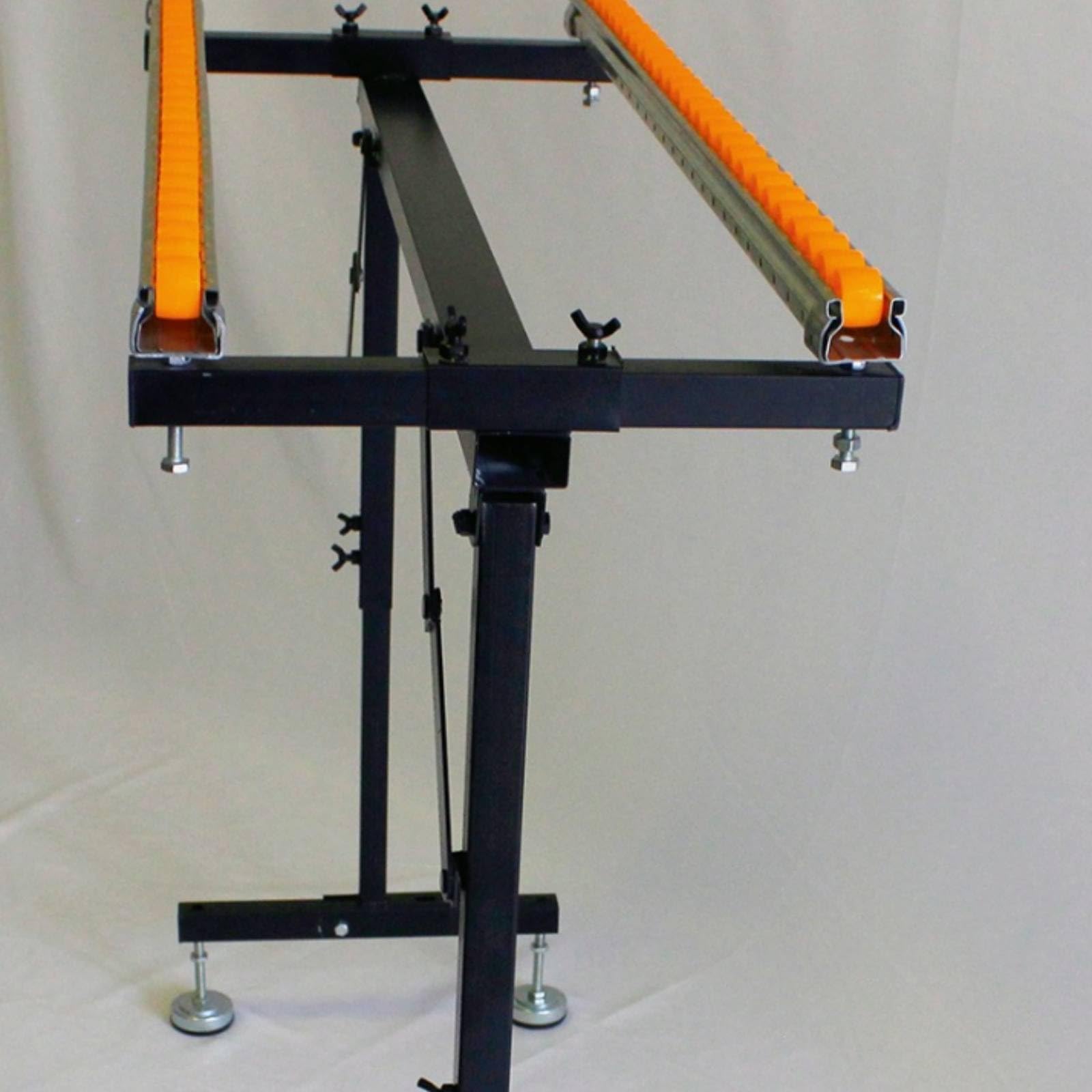 Support de Scie Pliable Stand d'Atelier Convoyage de Planches Support de Sortie Rouleaux de Surface Cadre Métallique , 1 Mètre , Support De Rail À Rouleaux Simple En Fer