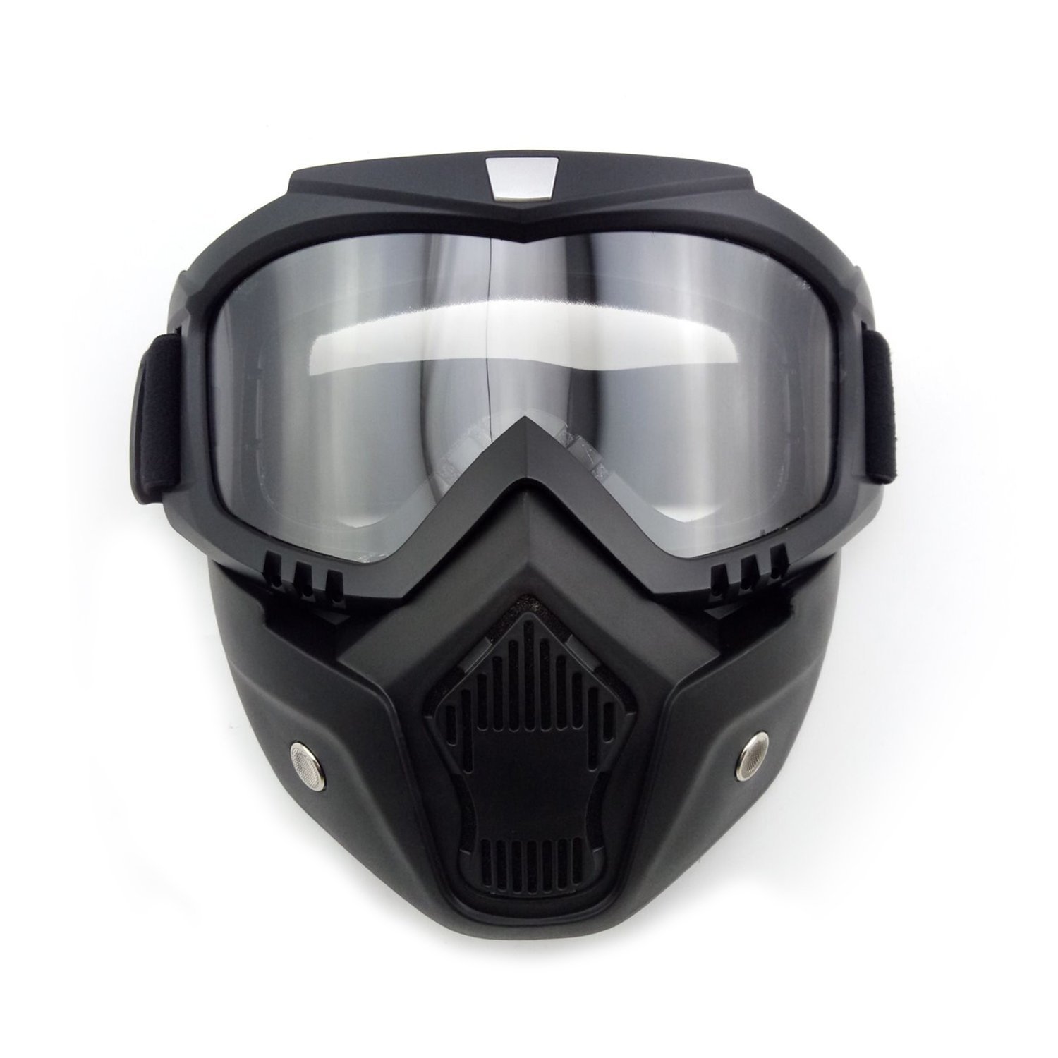 Máscara de casco de motocicleta Máscara de combinación desmontable gafas protectoras （Transparente）