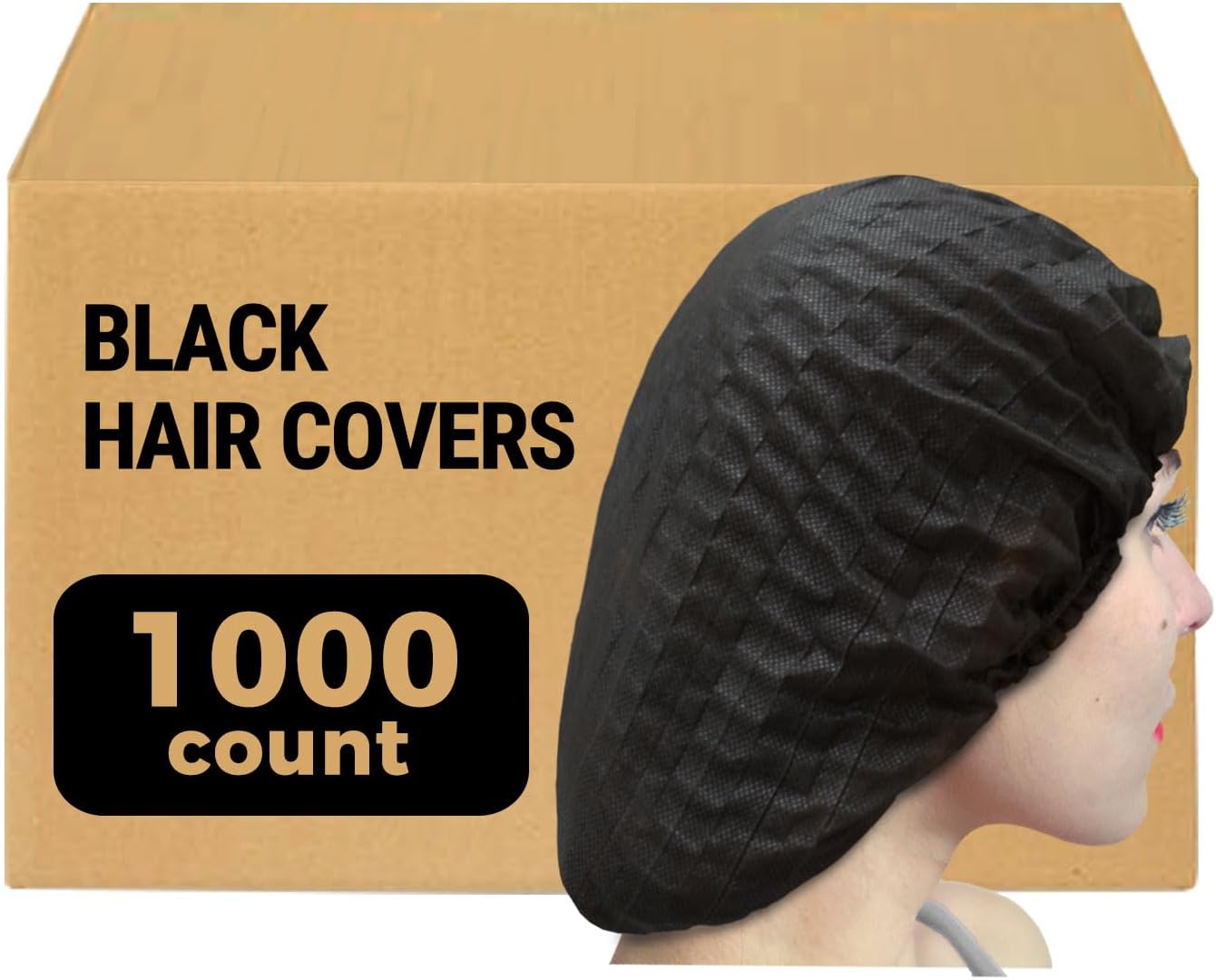 [1000 Count] 2X Heavy Duty Hair Nets, 21" Food Service Black, Commercial MEGA Pack (Case of 10/100 Pack)