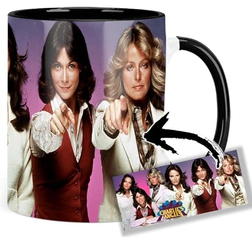 MasTazas Los Angeles Mug De Charlie Charlie's Taza Interior y Asa Negra Angels B Ceramica Black Inner and Handle Mug Cover