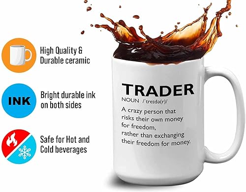 Miniatura 4 de Taza de café del mercado de valores – Definición del comerciante Crazy Person – Day Trader Brokers Asesor financiero Inversor Ahorro de oficina