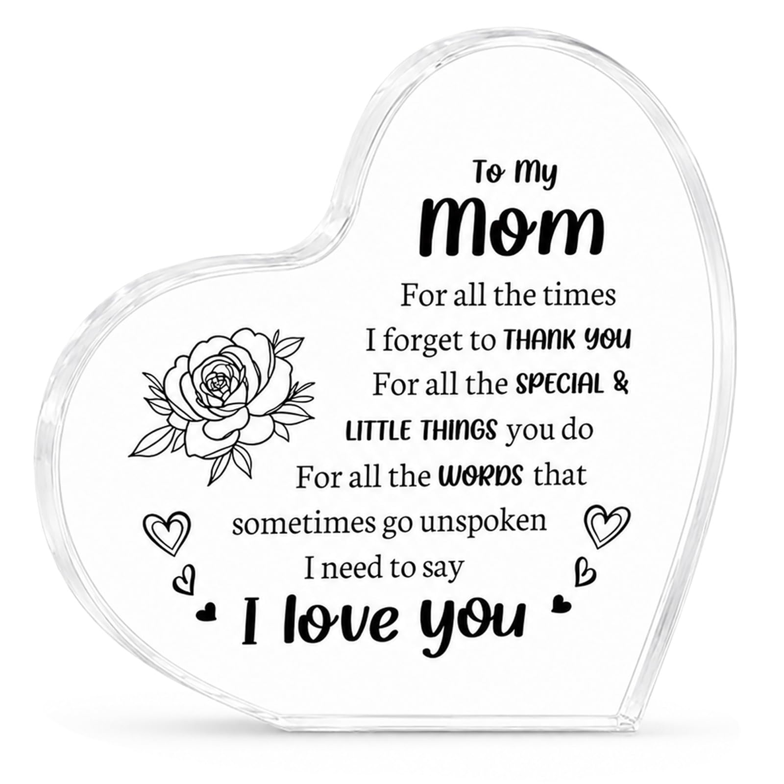 Mum Birthday Gifts Heart Plaque Desk Decor Gifts for Mum from Daughter Son