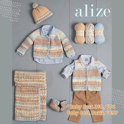 Alize Baby Best Wolle Set mit Etiketten – 3x100g, weich & antipilling – Bild 3