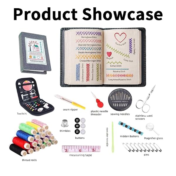 2026 New Embroidery Stitch Book Kit Portable All-Scenario Embroidery Stitch Book Comes with a Complete Toolkit The Perfect Choice for Beginners in Handicrafts (2 PCS) by sanvvv - Used condition - Image 3