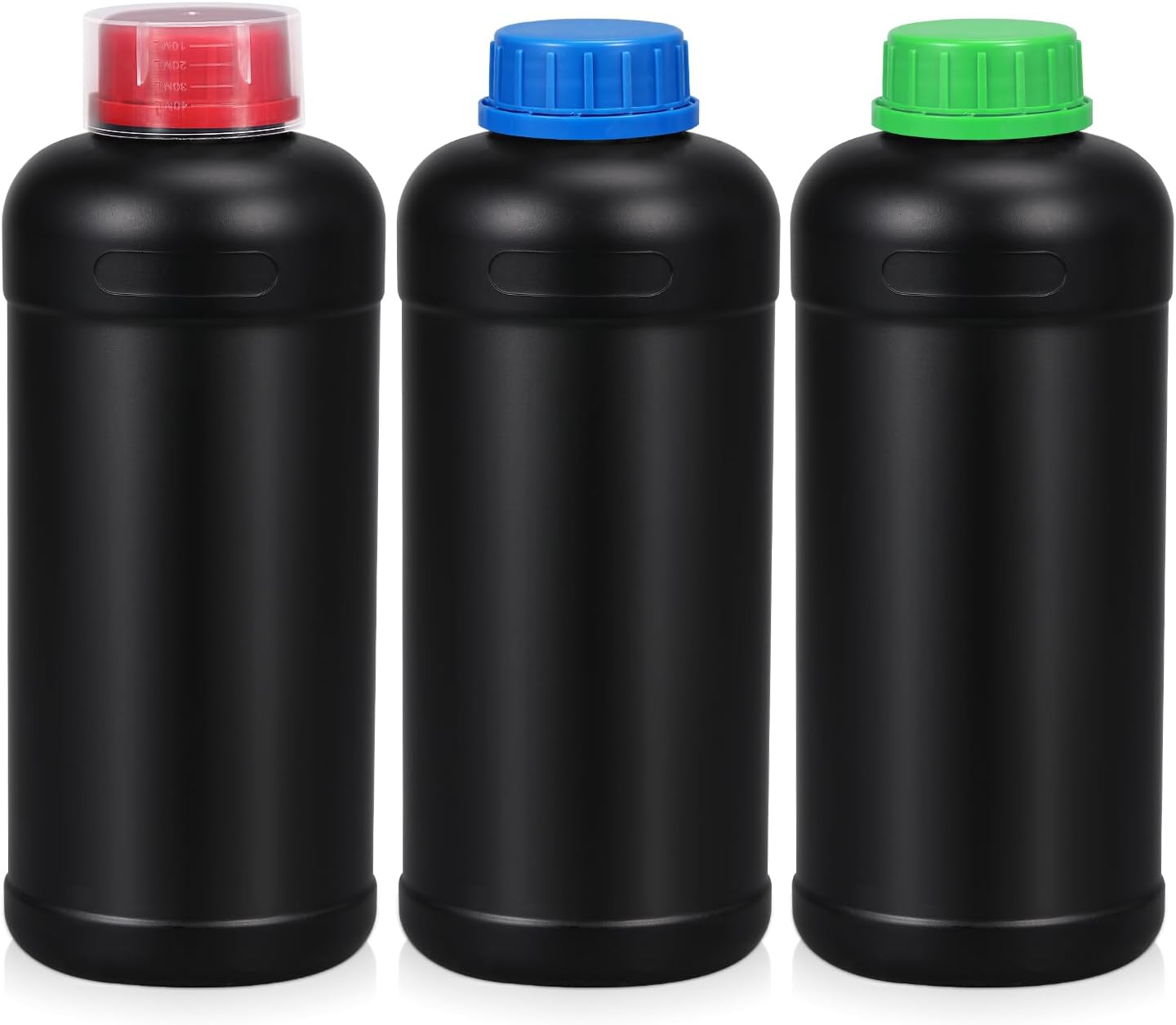 ASEVAT 33.8oz/1000ml HDPE Darkroom Chemical Storage Bottles Photographic Plastic Containers with lids Empty Liquid Container for Film Photo Developing Processing Equipment, Laboratories (3pcs)