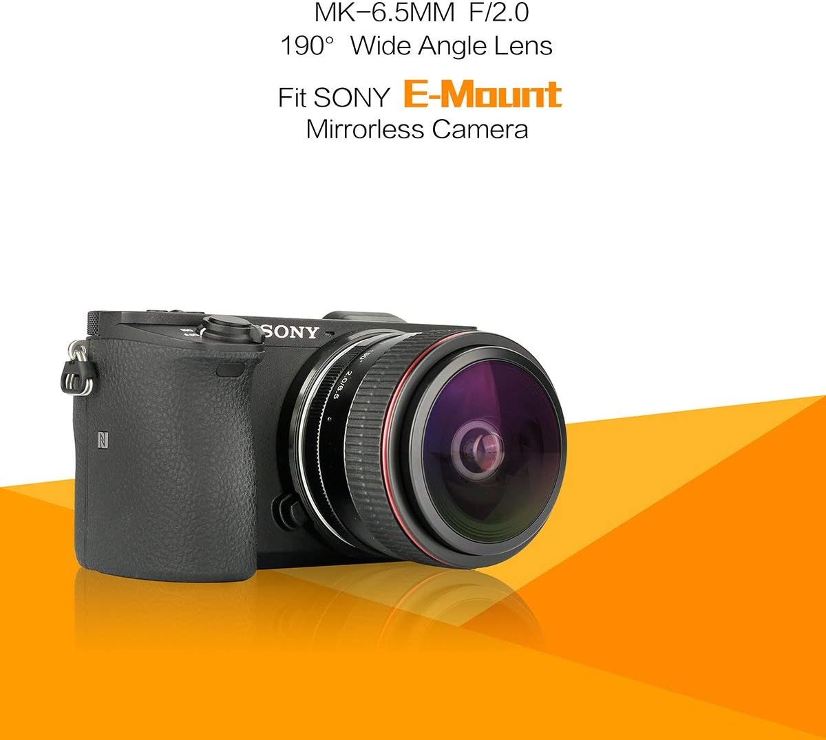 Meike 6.5mm Ultra Wide f/2.0 Circular Fisheye Lens for Sony A9 A7III A7RIII A6500 A6000 A6100 A6300 Nex3 Nex3n Nex5 Nex5t Nex5r Nex6 Nex7 A7II A7SII A7RII Mirorrless Cameras