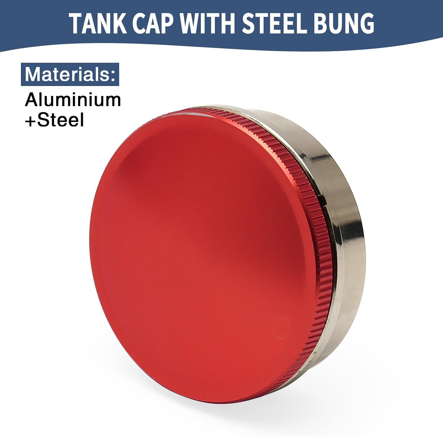 Vented Gas Cap Oil Fuel Tank Cap with Steel Weld in Bung Fit For Harley Chopper Bobber Custom Cafe Racer and Other Motorcycles (Red)