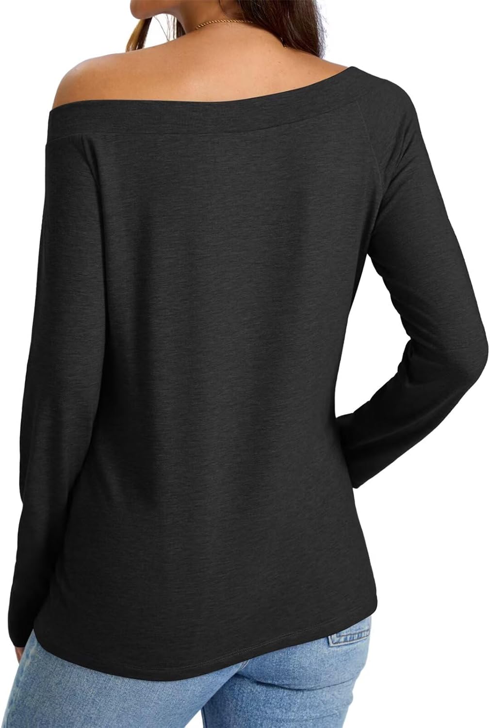 Womens Off Shoulder Tops Long Sleeve Shirts Sexy Tops Casual Loose Fit Tee Going Out Fashion Clothes 2026 - Image 6
