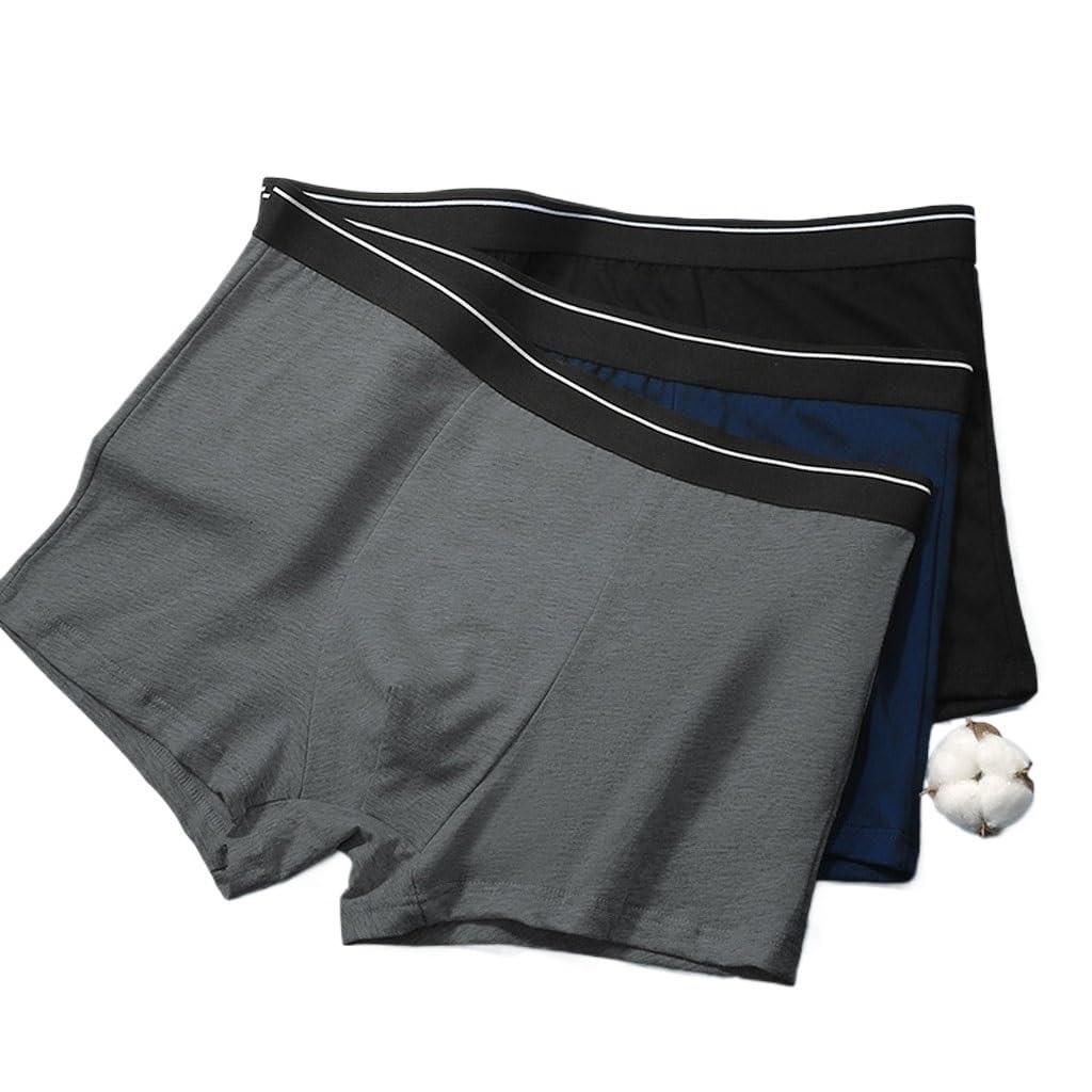 Taille moyenne sans serrer pour ce caleçon d'été en coton uni taille 2XL