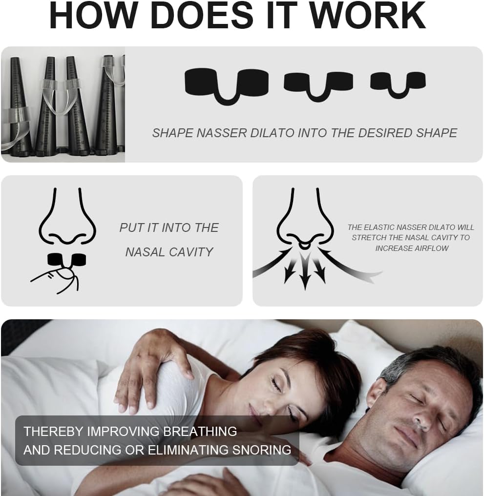 KOHEEL Nasal Dilator, Reduce Snoring and Improve Airflow, Anti Snoring Device with Various Sizes, Comfortable Nose Vents, Breathing Aids for Better Sleep and Exercise (6 Count)