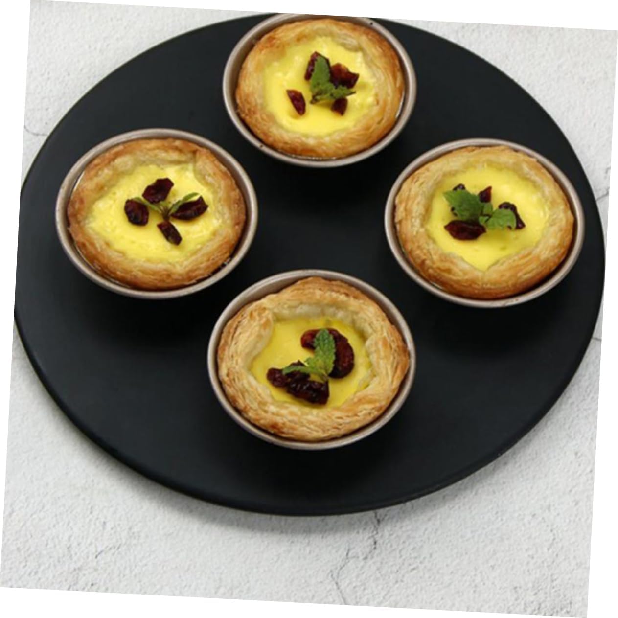 PRETYZOOM 8pcs Egg Tart Molds Mini Baking Molds Round Shape Nonstick Easy to Use Baking Tool
