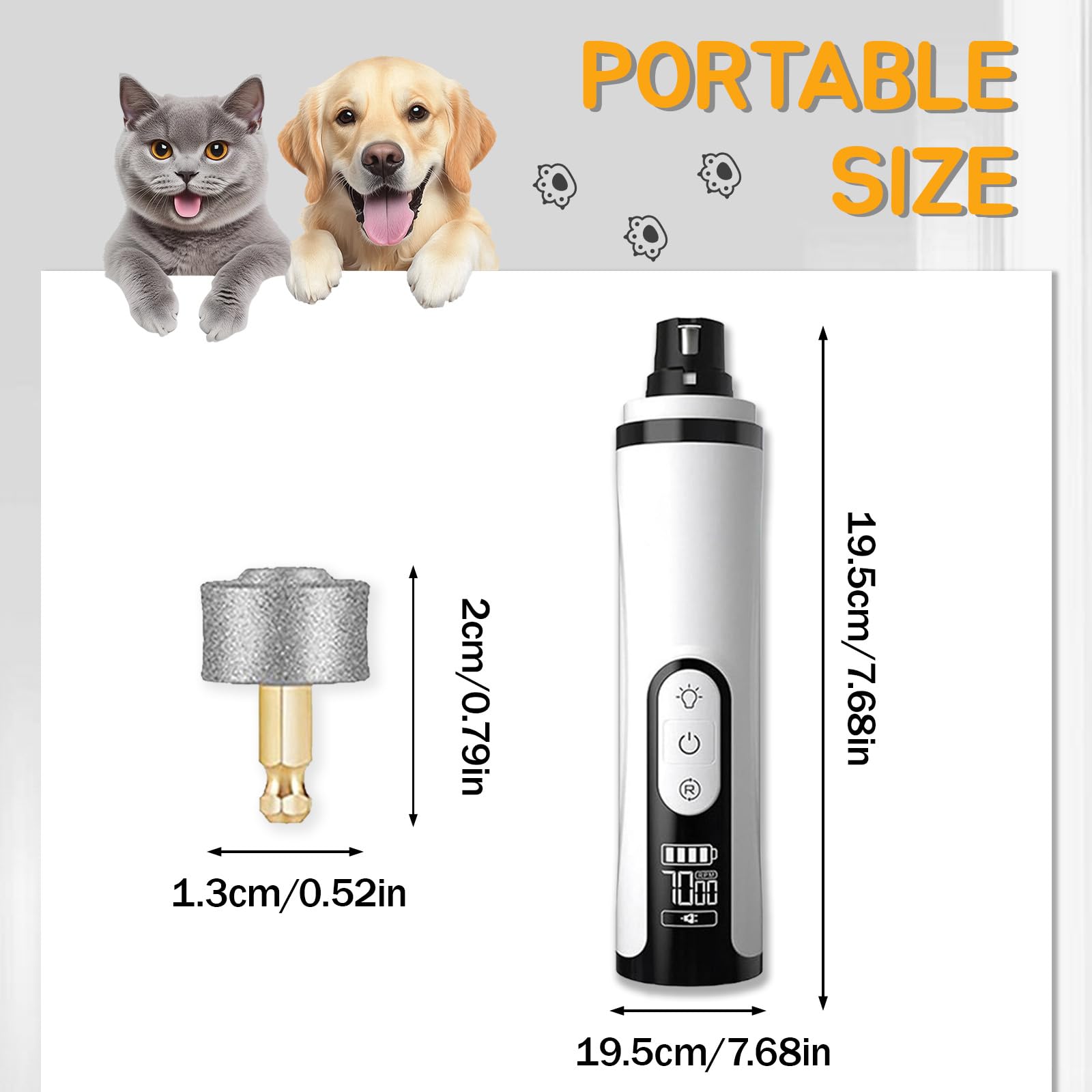 Silent Groom Pro, 2026 Upgrade Silent Pet Nail Grinder, Dog Silent Nail Grinder for Dogs Silent Dog Nail Trimmer, Rechargeable USB Charging Electric Pet Nail Grinder Nail File for Pet - image 2