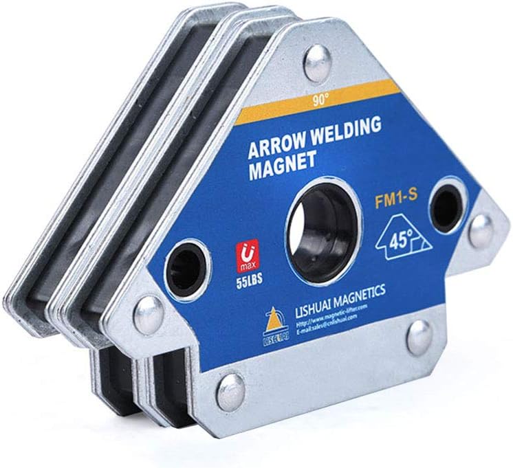 Lishuai 4 PCS 28LBS Mini Arrow Welding Magnet, Durable 45,90,135 Degree Multi Angle Magnetic Welding Holder