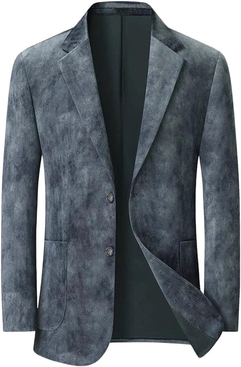 Men Large Autumn Casual Suit Jacket with Full Printing Plus Size Outerwear