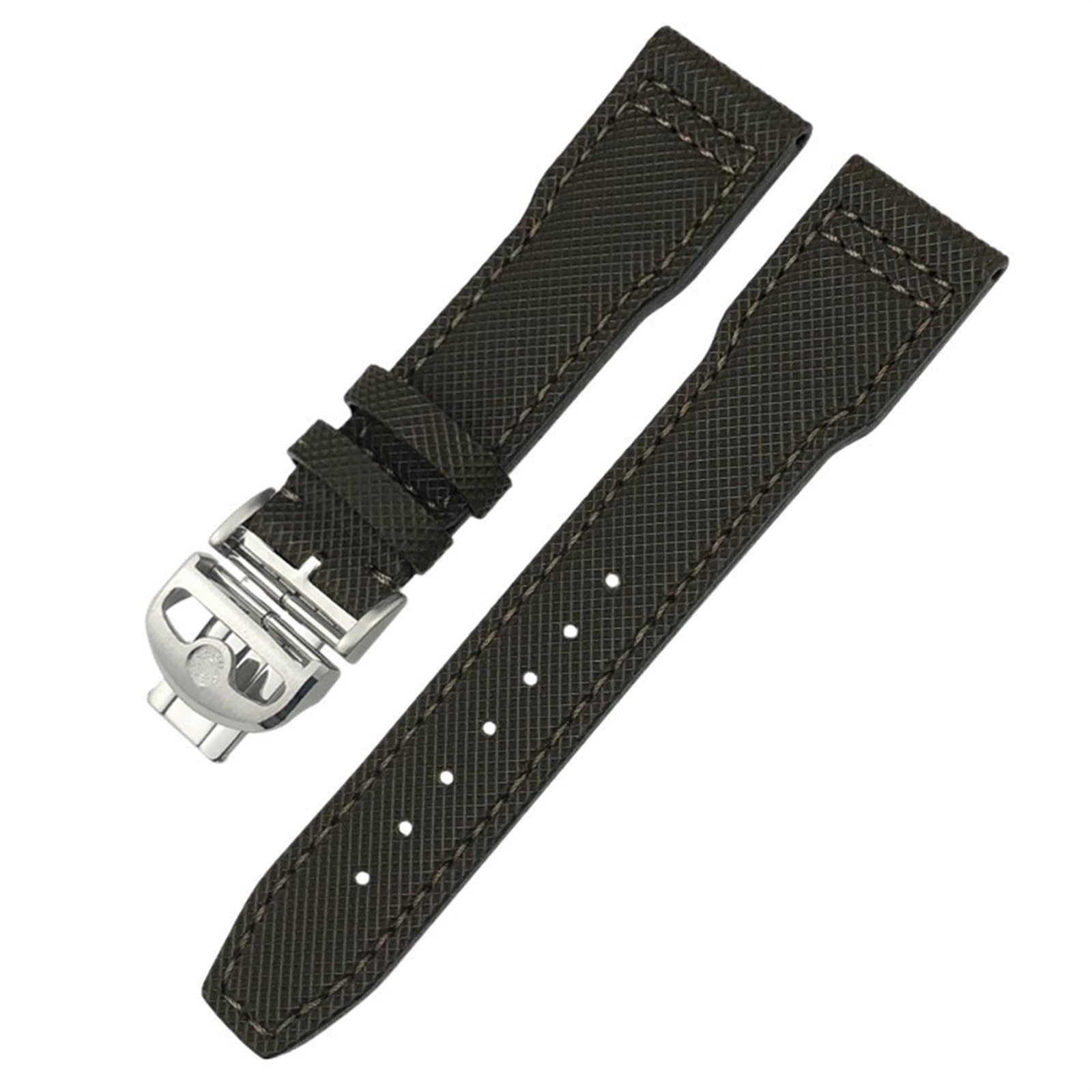 Correa de reloj de cuero genuino de 20mm 21m para relojes de piloto IWC PORTOFINO IW3777 correa de cuero de vaca verde azul negro de nailon