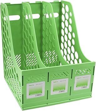 Amazon Ppファイルボックス おしゃれ ファイルボックス カラー 卓上収納ラック 3仕切り ドキュメントファイル 資料ボックス 分類すっきり収納 新聞 雑誌ラック マガジンボックス 大容量 多機能 学校 オフィス 文具 事務用品 グリーン ボックスファイル 文房具