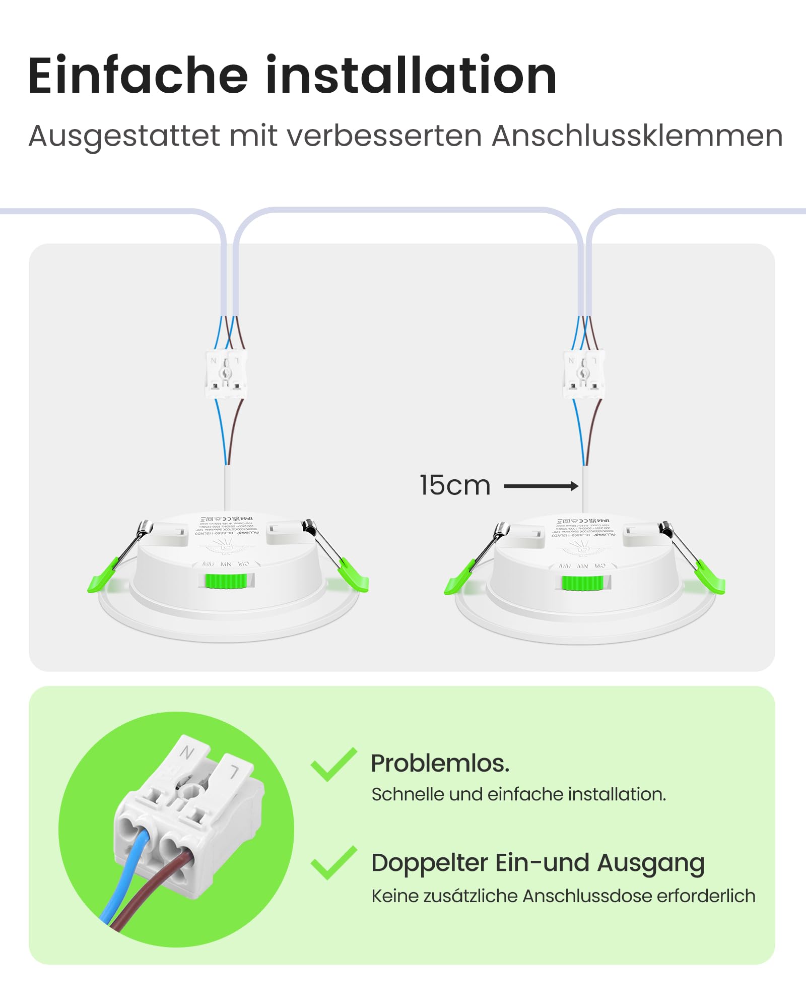 ALUSSO LED Einbaustrahler Dimmbar 15W 230V Slim Flach Deckenleuchte, 1200 Lumen Warmweiß Neutralweiß Kaltweiß Einbauleuchten 32mm Einbautiefe, IP44 Deckenspots für Badezimmer, 6er Set