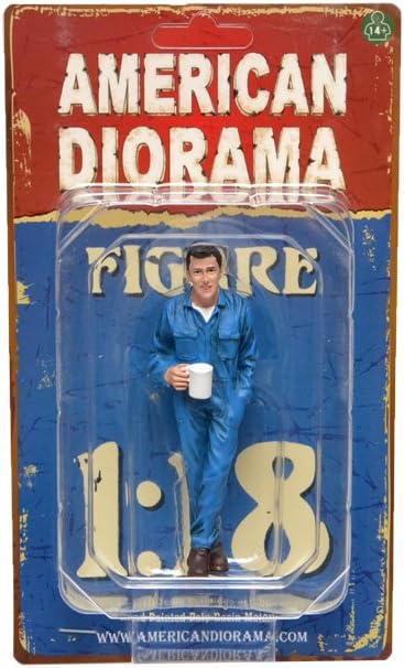American Diorama Mechanic Larry Taking Break Figure for 1:18 Scale Models