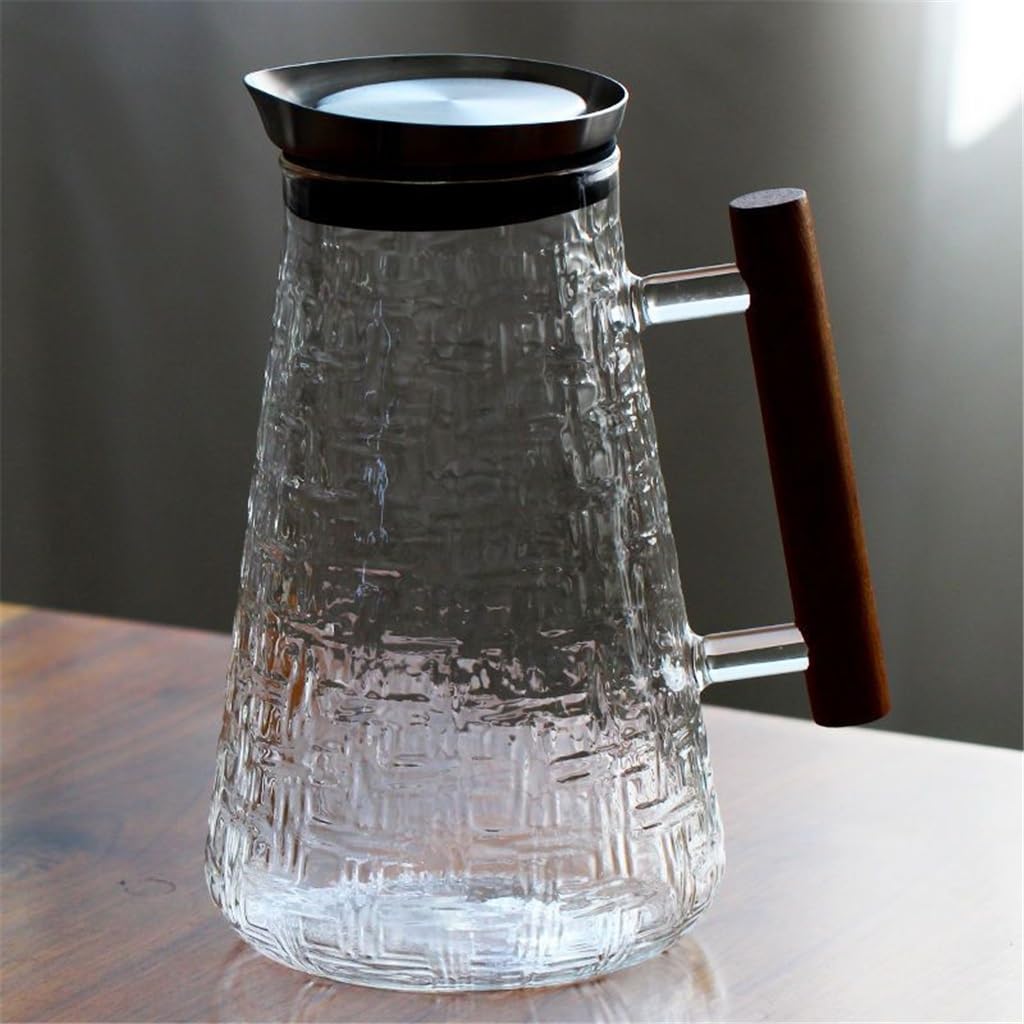 Hervidor de vidrio de gran capacidad para el hogar y la Oficina, hervidor de termoestabilidad espesado de estilo japonés con 4 vasos de vidrio vision