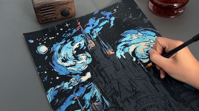 Amazon.com: 2 Pack Noctilucent Scratch Art Rainbow Painting Paper