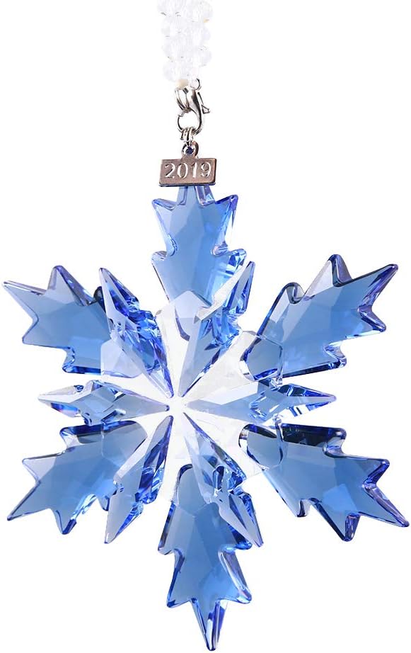 XIANGBAN Ice Smurfs Crystal Snowflake Ornaments Home Decor Winter Decoration (2019-Blue)
