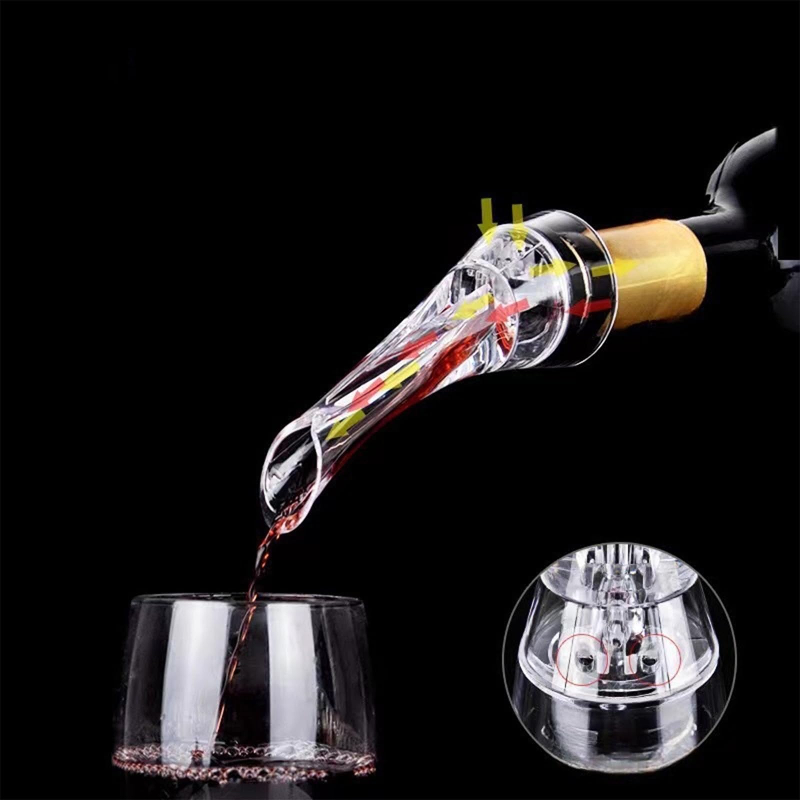 Montesy Wine Aerator Aerating Pourer Spout Stopper Bottle Mouth Dispenser Easy to and Portable Wine Decanter Accessories