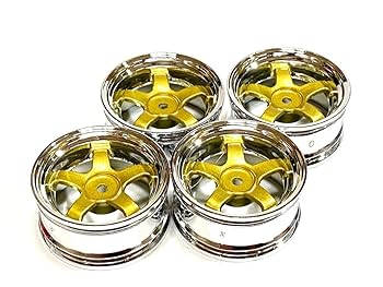 Amazon.co.jp: 1/10 旧車向け 深リム クロームゴールド5スポーク