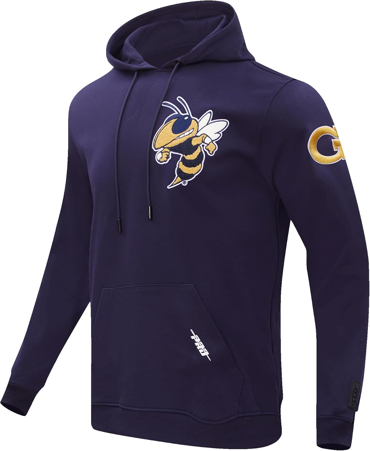 Pro Standard Mens College Georgia Tech College Classic Chenille Pull Over Hoodie Midnight Navy 2XL - Image 3