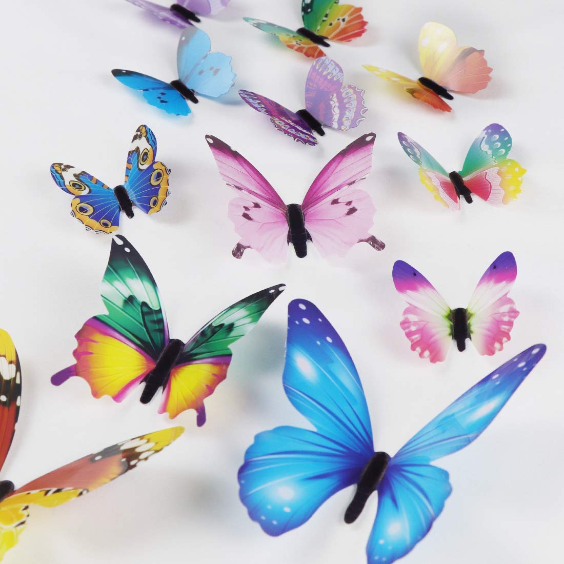 Download Amazon Com Butterfly Wall Decals 24 Pcs 3d Butterfly Removable Mural Stickers Wall Stickers Decal Wall Decor For Home And Room Decoration Multicolored Baby