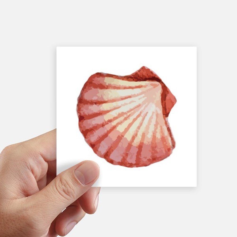 Sticker pétoncle illustration rouge autocollant pc portable et mur 10cm