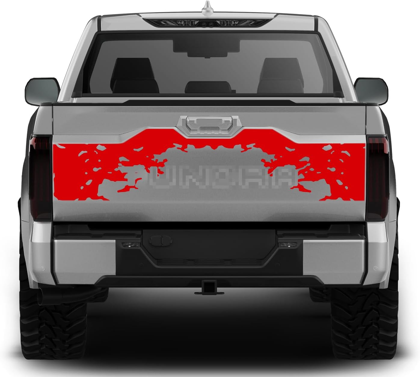 Mud Splash Tailgate Graphic Design Decal Sticker Vinyl Compatible with Toyota Tundra (2022-2023) (Black)