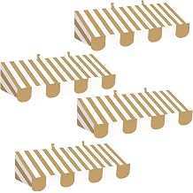 Tallew 4 Pcs 3D Circus Awning Wall Decoration Farmers Market Party Decorations Carnival Awning for Halloween Carnival Theme Party Classroom DecorationsGold and White