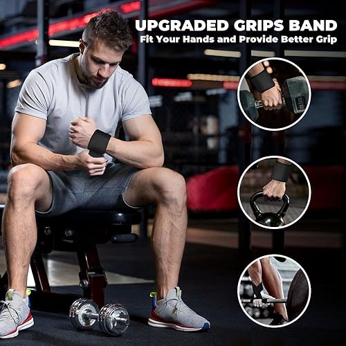 Miniatura 4 de WSAKOUE Correas de elevación, correas de levantamiento de pesas, correas de peso muerto con neopreno acolchado para levantamiento de potencia,