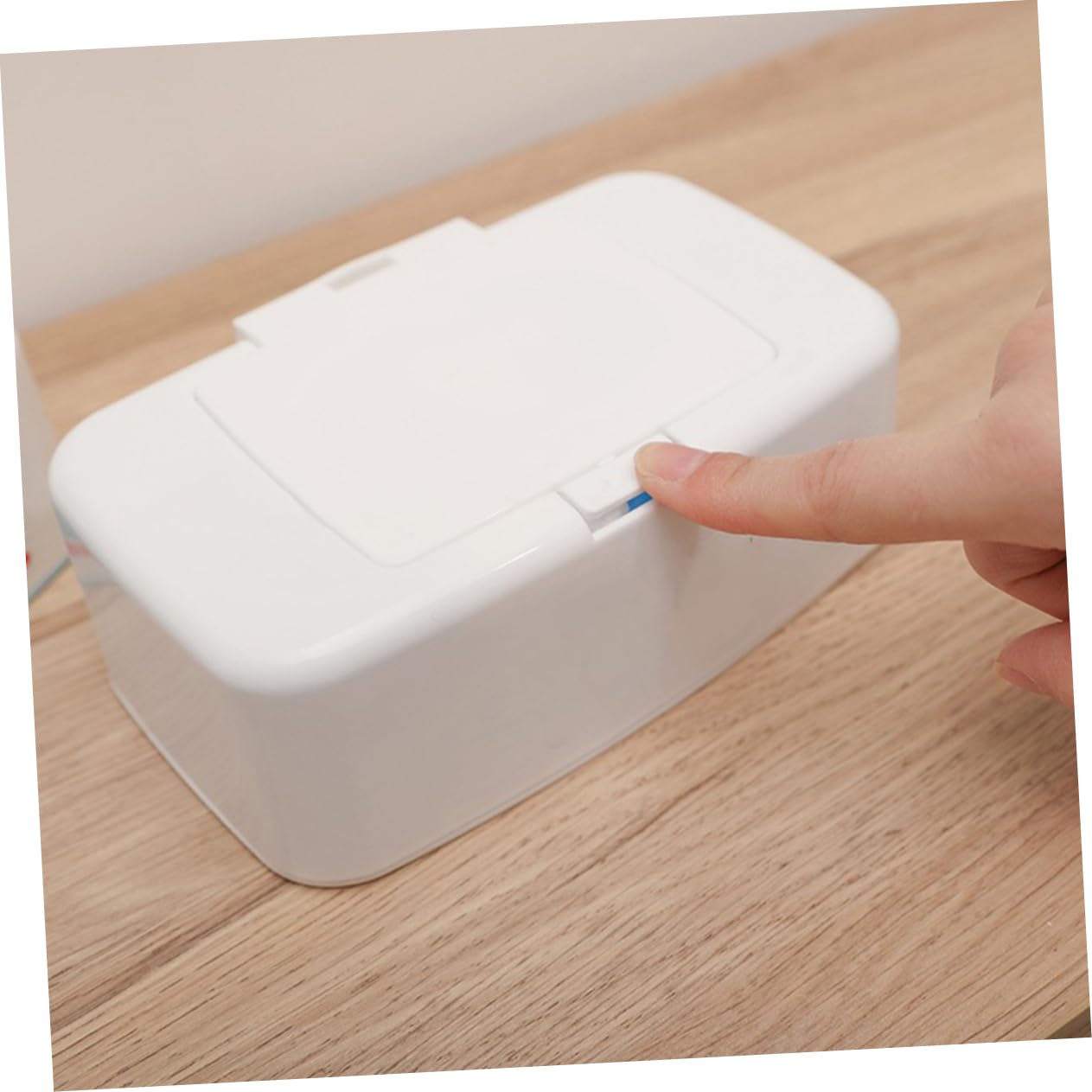 LABRIMP Dispensador Portátil de Toallitas Húmedas Fácil de Limpiar y Ligero Blanco de Plástico Pp 4 Unidades en Diseño Simple para Dormitorio y Coche