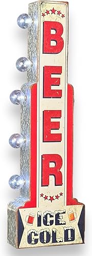 Letrero LED de marquesina de doble cara inspirado en la cerveza fría helada, decoración de pared retro para el hogar, sala de juegos, bar, cueva de disponible en Yaxa Guatemala