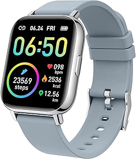 Smart Watch,1.69" Touch Screen Fitness Watch with Heart Rate Sleep Monitor,Step Counter Smart Watch for Men Women Activity Trackers IP68 Waterproof Smartwatch Sports for iOS Android,D