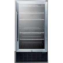 SUMMIT Appliance SCR1841BADA 18 ADA Compliant Commercially Approved Beverage Center W/ 2.7 cu. Ft Capacity 4 Adjustable Chrome Wire Shelves Automatic Defrost Lock & Reversible Door in Stainless Steel