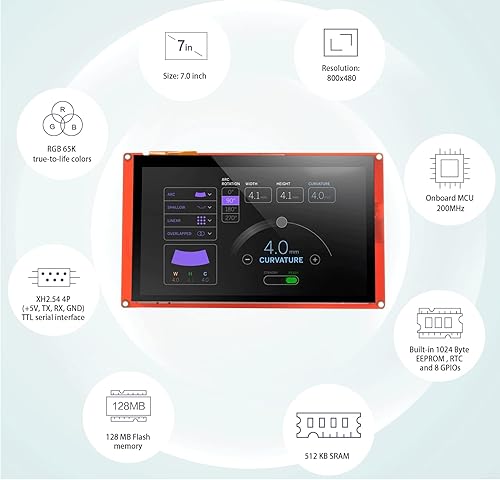 Miniatura 11 de Nextion Pantalla táctil resistiva LCD-TFT LCD-TFT de 10.1 ″ NX1060P101-011R-I 1024 * 600, ampliamente utilizado en dispositivos inteligentes IoT