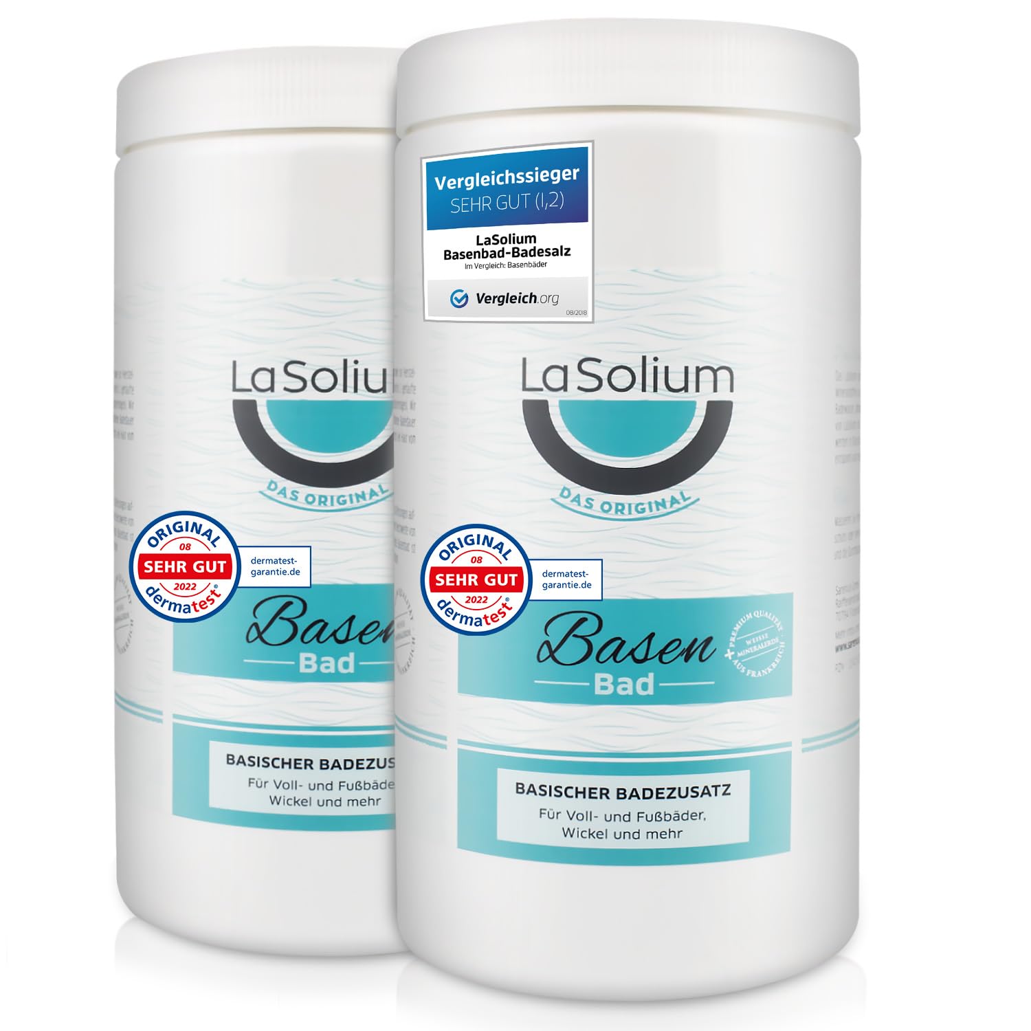 Sales de baño alcalinas, 2.4 kg con arcilla blanca; polvo alcalino | con arcilla de Francia; Dermatest: puntuación MUY BUENO
