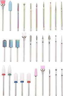 Conjunto de broca de unha Broca de aço de tungstênio Mini escovas de limpeza para preparação de unhas Cutícula Gel de unha Remoção de polonês 30pcs Broca de unha elétrica Broca de reposição Pedicure